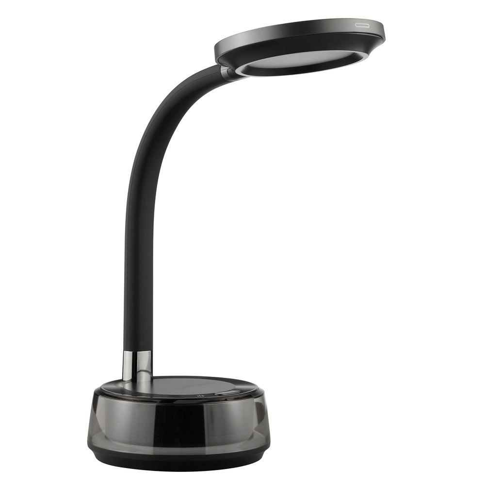Bureaulamp Moonglow zwart met klok Brilliant 4004353460685