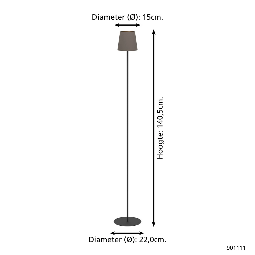 Staande schemerlamp Fiorana 140cm - zwart Eglo 9008606306916