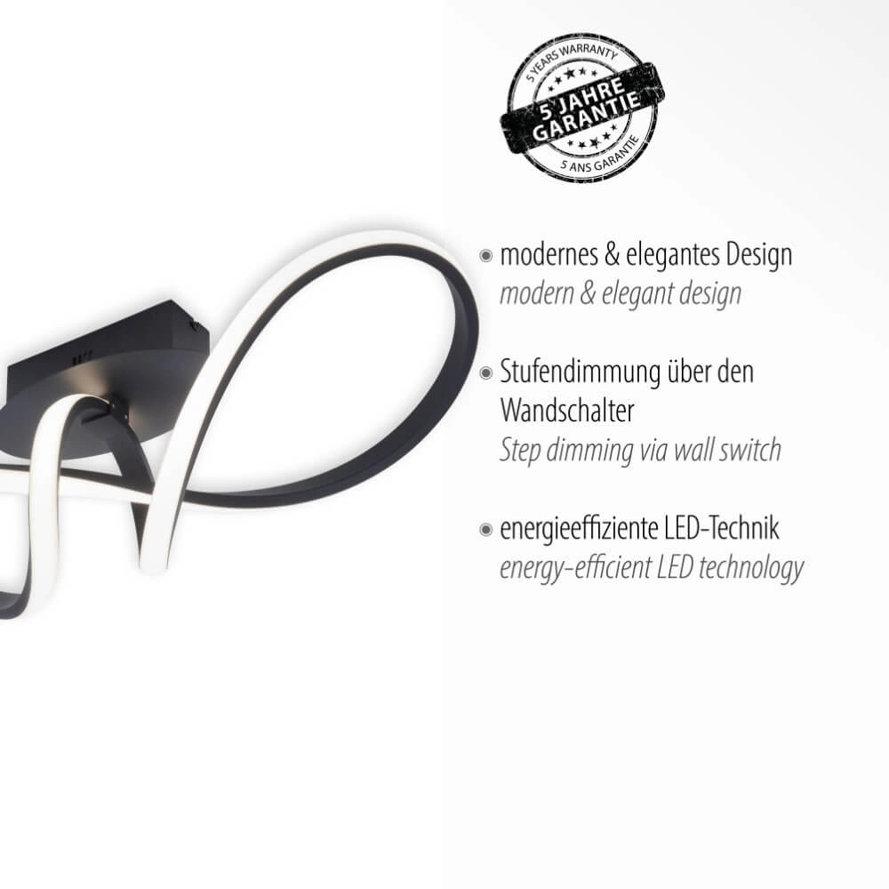 Design plafondlamp Maria zwart Just Light 4043689975777