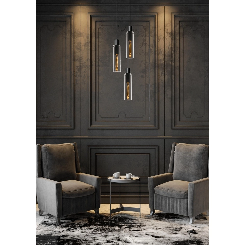3-lichts hanglamp Orlando smoke glas Lucide 5411212740731
