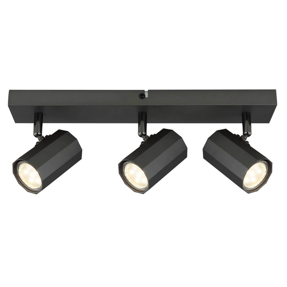 Grijze plafondlamp James 3-lichts Globo 9007371447848