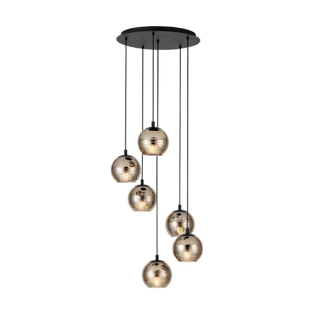 Hanglamp 6-lichts Lemorieta zwart Hanglamp 6-lichts Lemorieta zwart