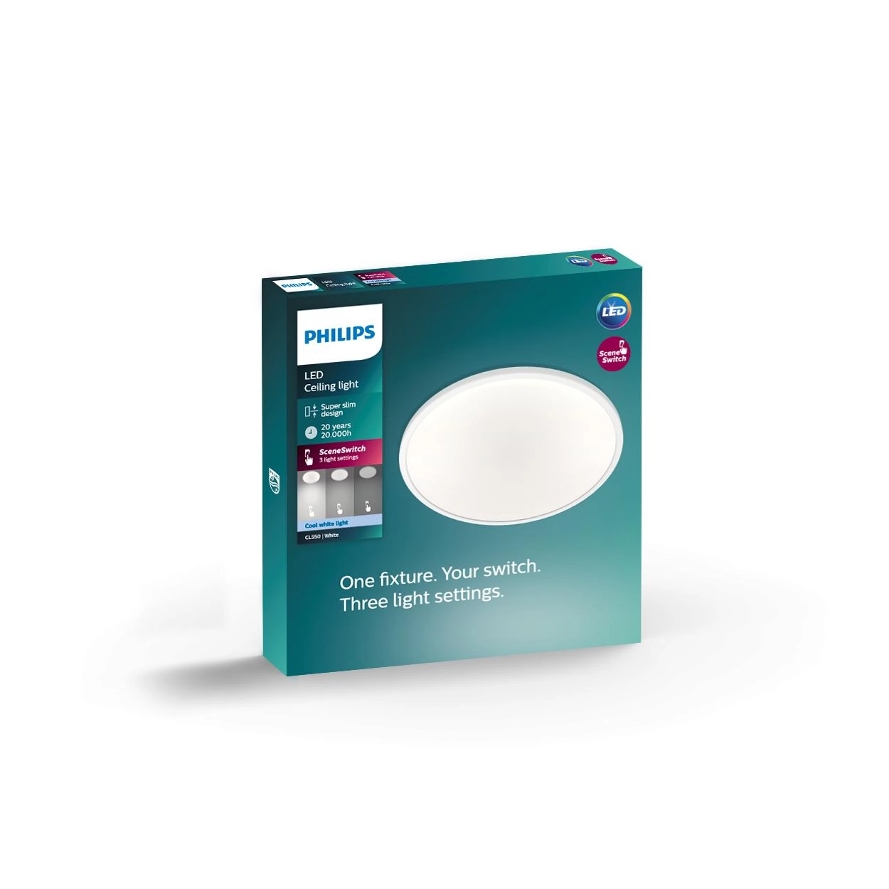 Ø 25cm plafonnière Super Slim 4000K wit Philips 8718699681074
