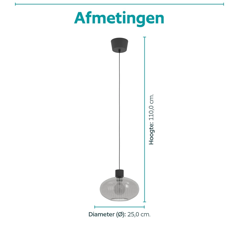 Hanglamp Dasmina zwart Eglo 9008606406333