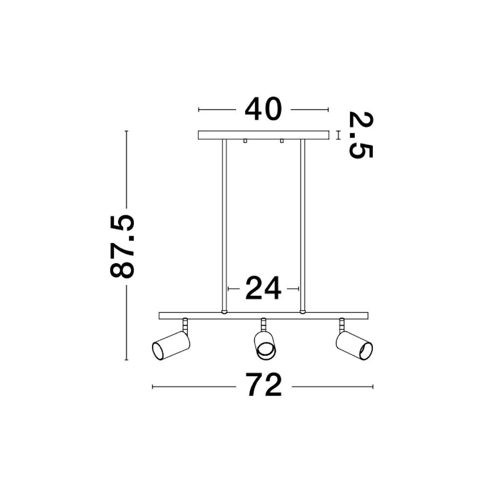 Hanglamp Pogno 3-lichts zwart met goud recht Lyora 5212017440662