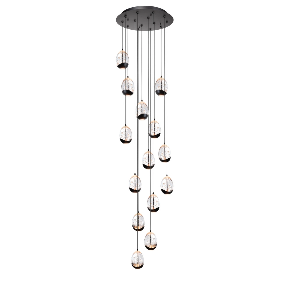 Hanglamp Clear Egg zwart 14-lichts