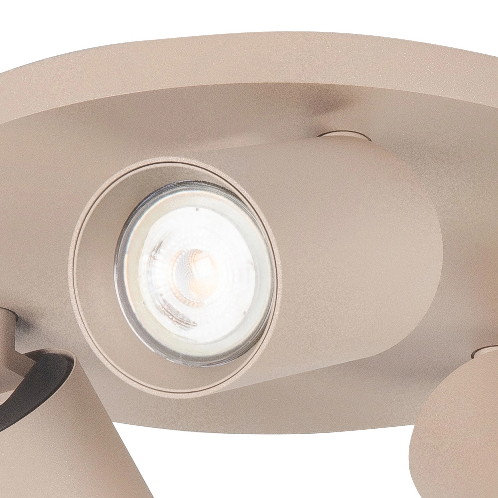 Opbouwspot Mila 3-lichts rond zand bruin Highlight 8718379050411