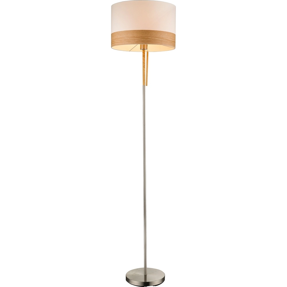 Vloerlamp Chipsy met houtlook Ø 40cm