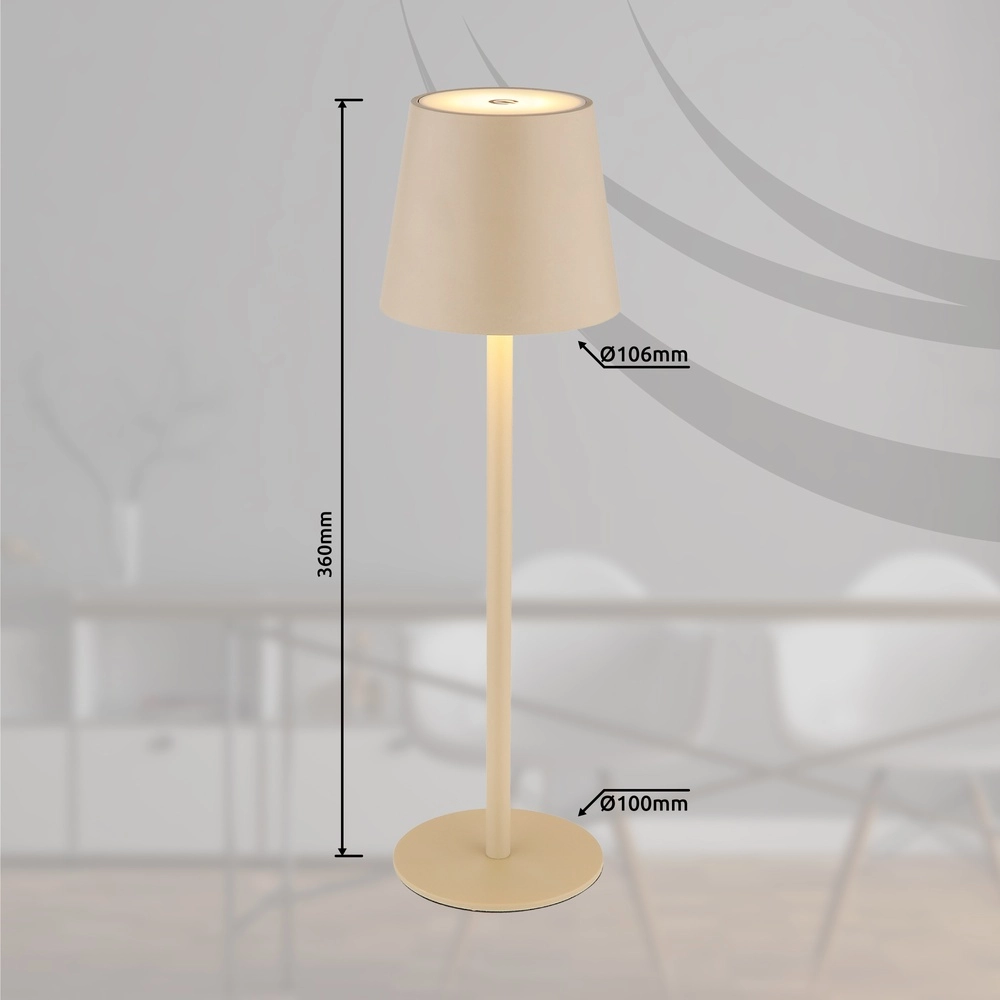 Design tafellamp Vannie zand bruin oplaadbaar Globo 9007371452729
