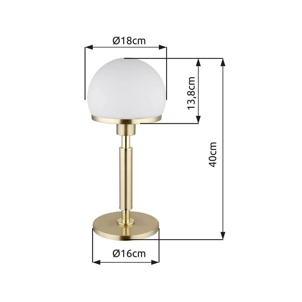 Tafellamp Haku goud met wit glas Globo 9007371450312