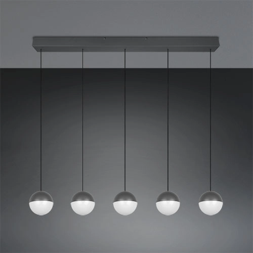 5-lichts hanglamp Senta antraciet Trio 4017807697872