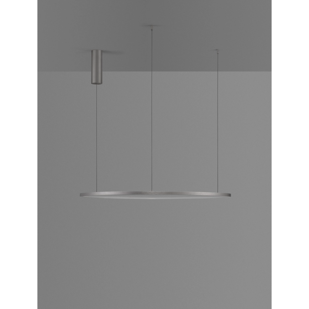 Ronde hanglamp Tarquin zilvergrijs Ø 80cm Lyora 5212017438324