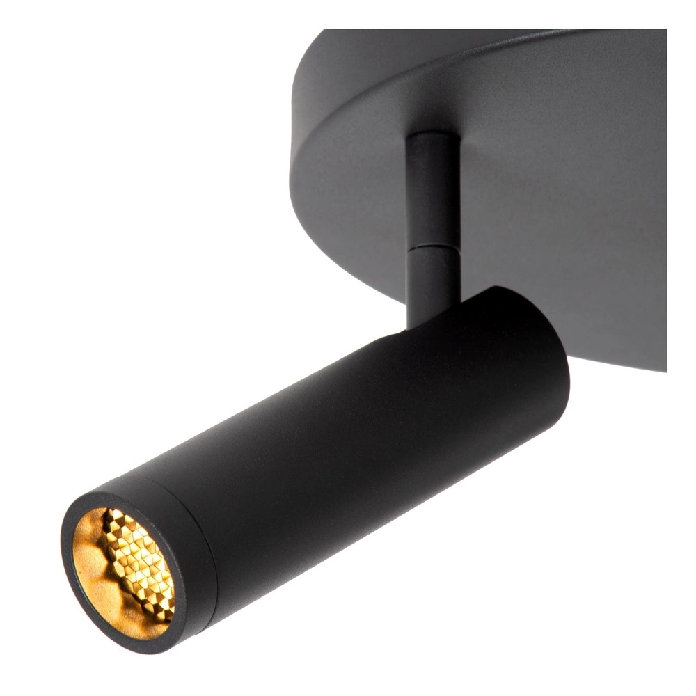 Strakke plafondlamp Grado 3-lichts zwart Lucide 5411212221681