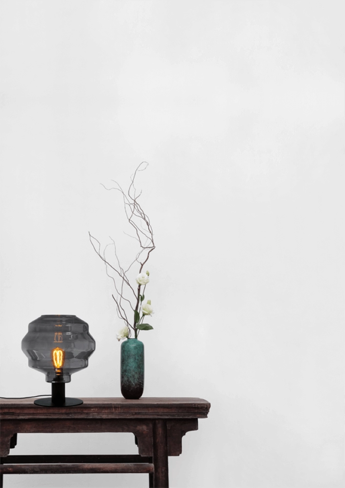 Tafellamp Porto met Ball smoke glas Ø 30cm Masterlight 8718121271408