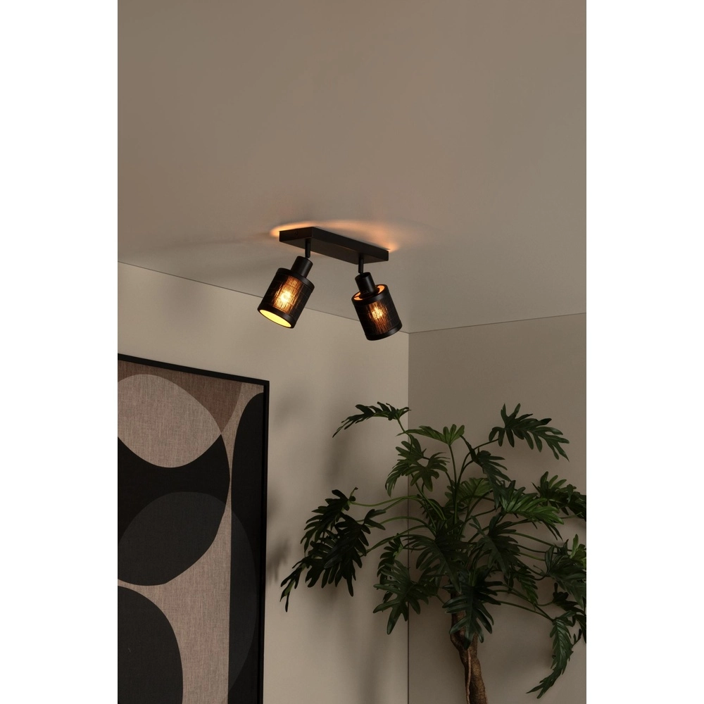 Plafondlamp Tagalog dubbel zwart Lucide 5411212211675