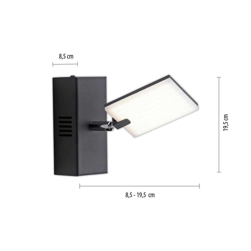 Led wandlamp Pure Mira schakelaar - black pearl Paul Neuhaus 4012248359426