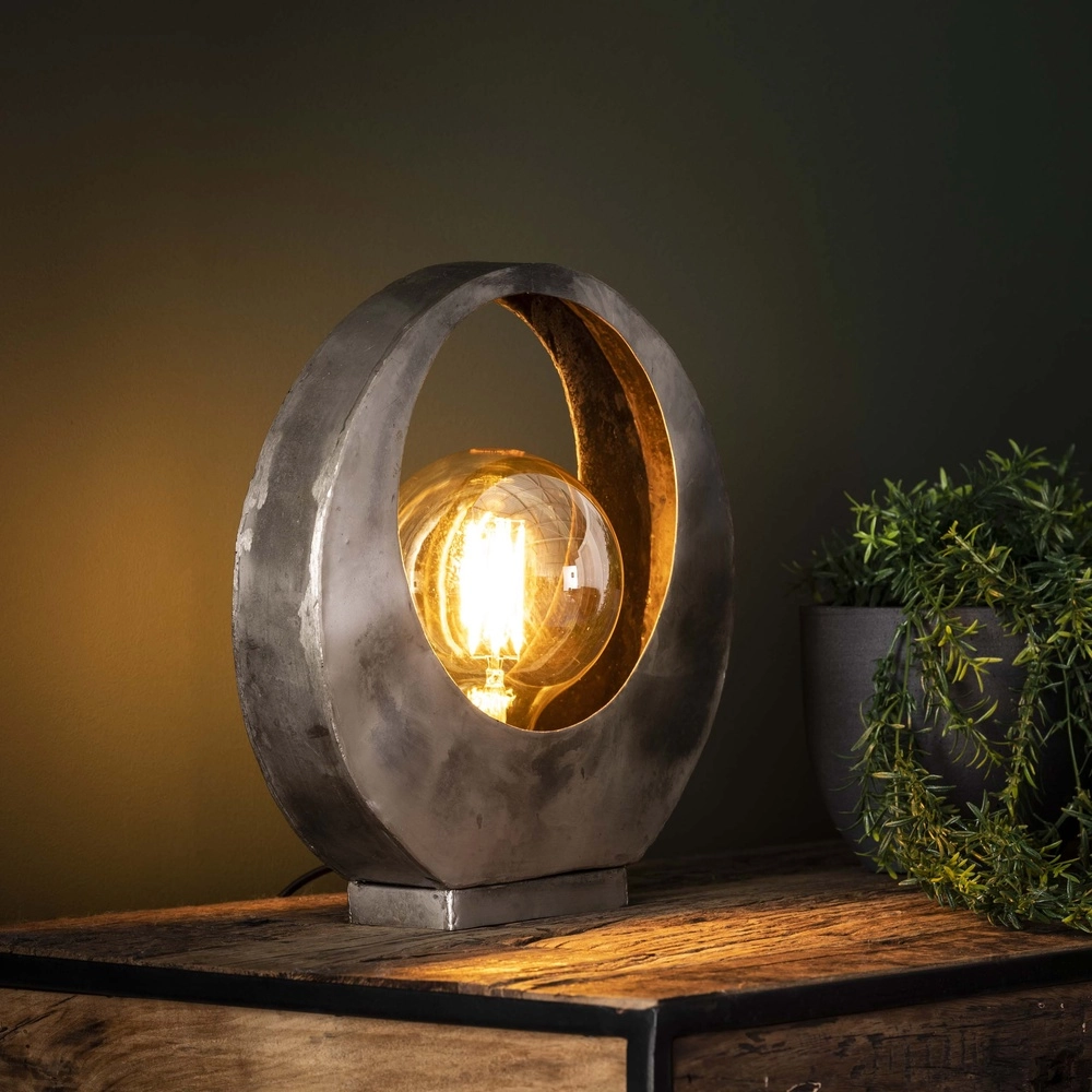 Industriële tafellamp Full Ø 30cm - oud zilver