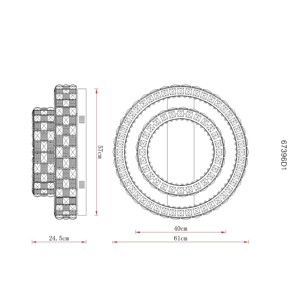 Plafondlamp Lidia Ø 61cm chroom Globo 9007371583096