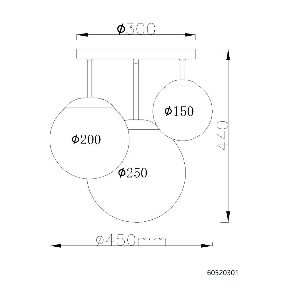 Plafondlamp Kop nikkel Globo 9007371519996