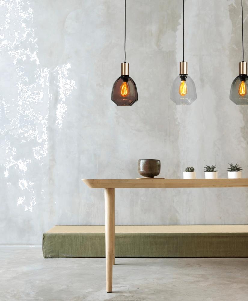 3-lichts hanglamp - goud - Porto met Nicolette glazen Masterlight 8718121270081