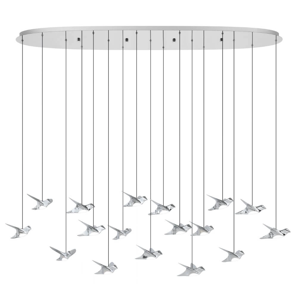 17-lichts hanglamp Paratebueno 1 chroom 17-lichts hanglamp Paratebueno 1 chroom