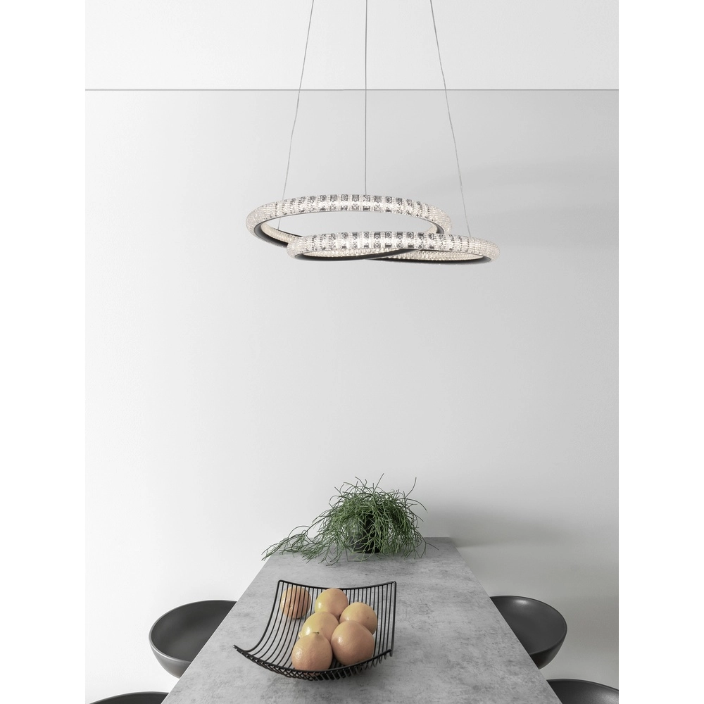Design hanglamp Ginevra zwart Ø 48cm Lyora 5212017433480