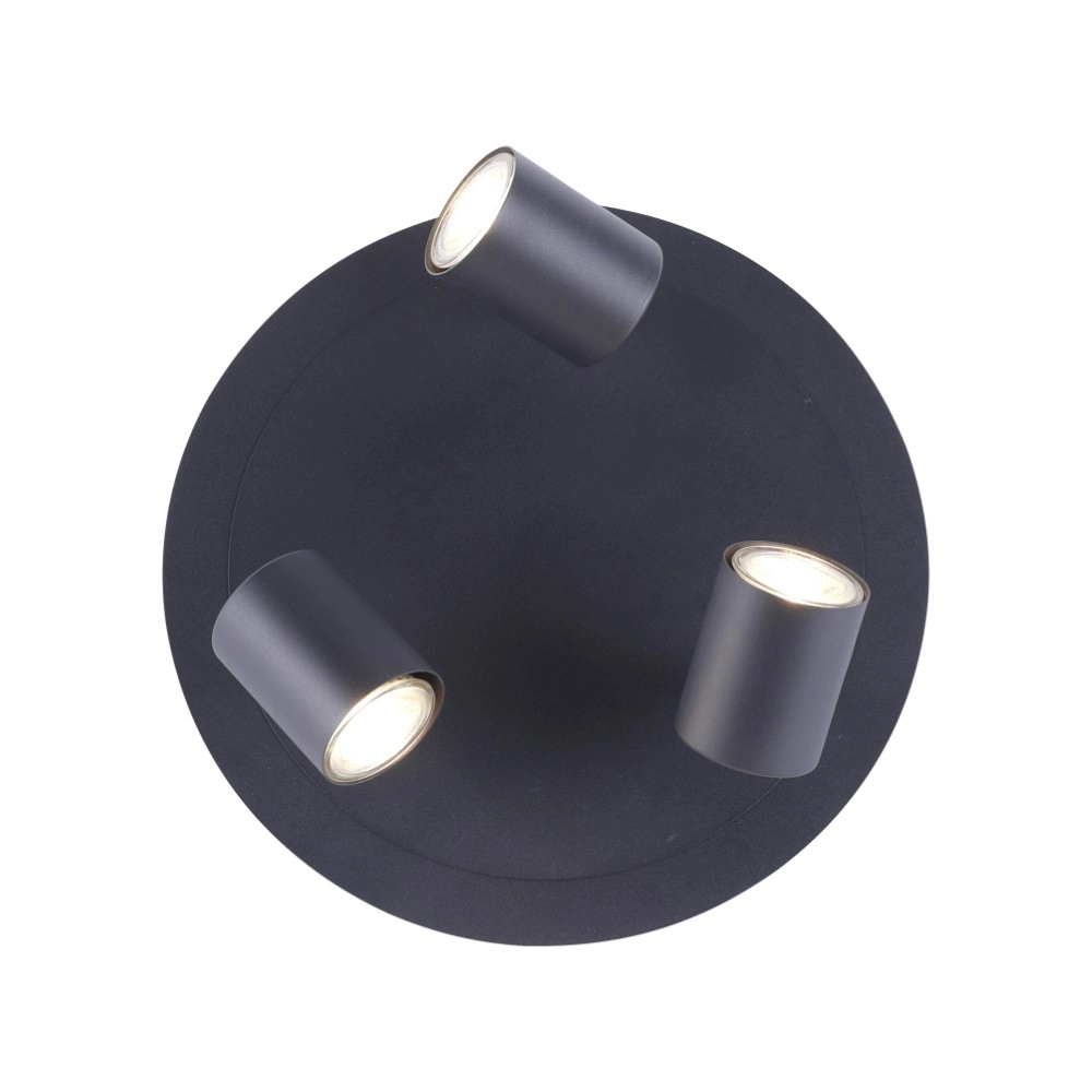 Zwarte opbouwspot Tarik met led Just Light 4043689973919