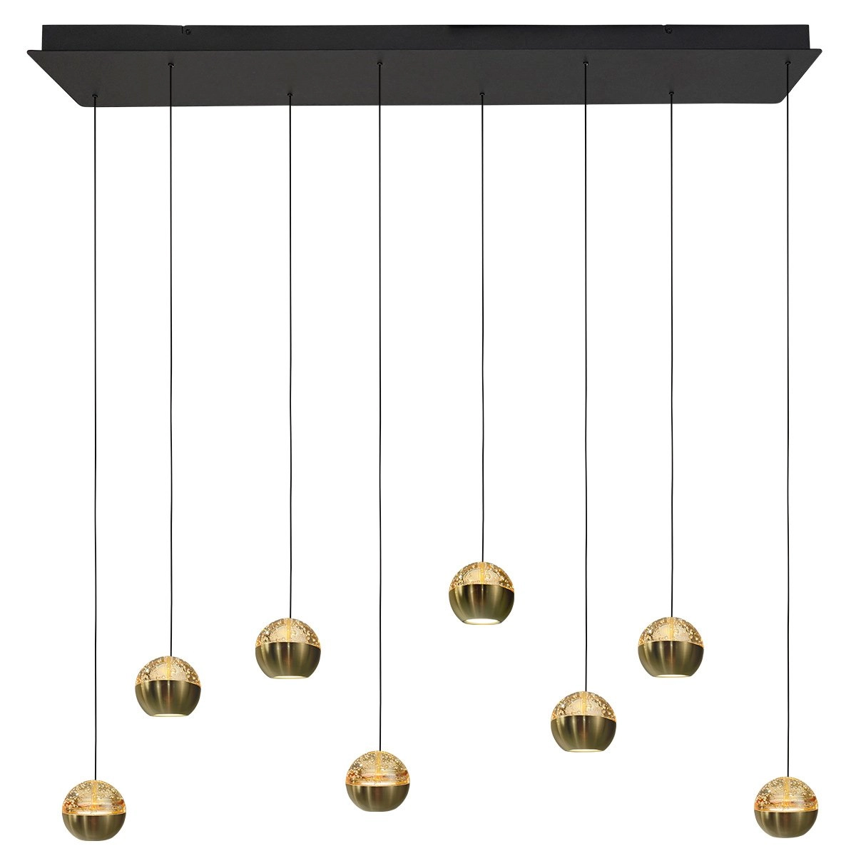 Eettafel hanglamp 115cm Belluno 8-lichts led - zwart Steinhauer 8712746184020