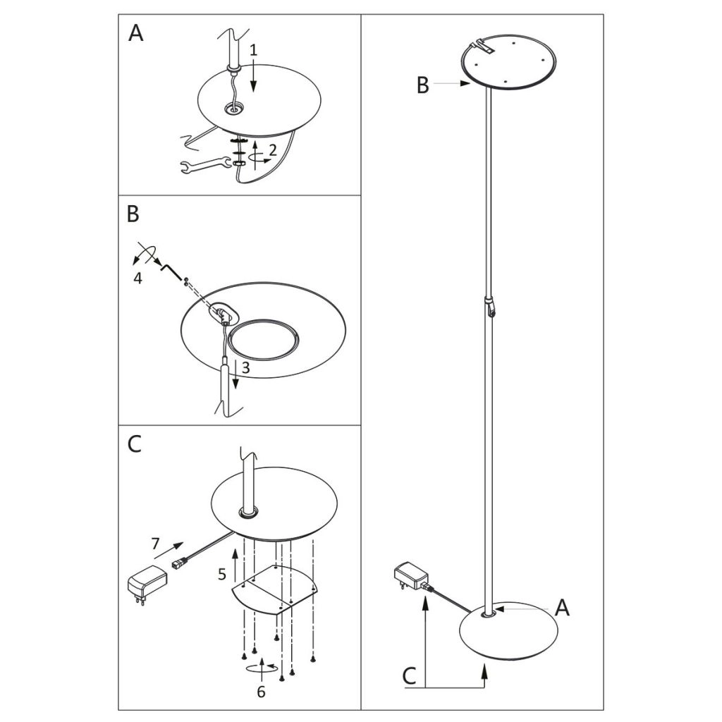 Design vloerlamp Zenith Led zwart Steinhauer 8712746118551