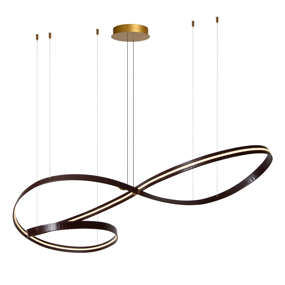 Moderne led hanglamp Slalom Koffie bruin met effect Premium by Lucide 5411212135148
