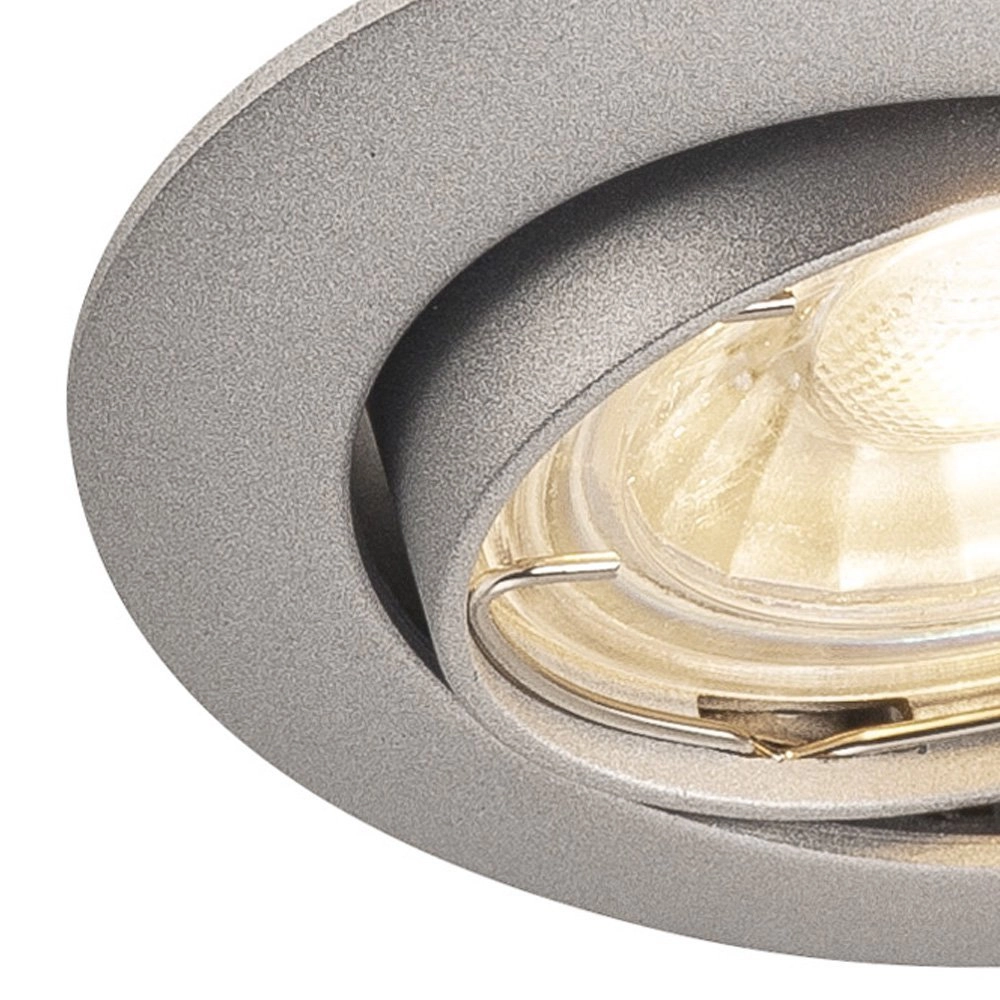Richtbare inbouwspot Pika GU10 8,3cm rond grijs SLV 4024163190138