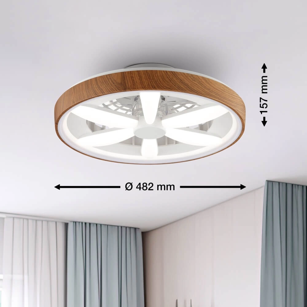 Hout-look plafondventilator Gaiano met RGB lamp Brilliant 4004353455728