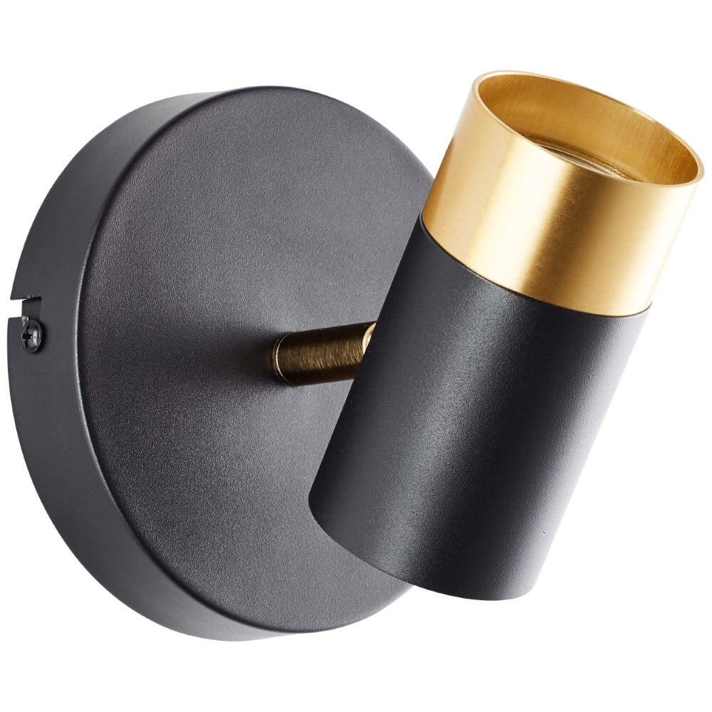 Opbouwspot Vigolo zwart met goud Brilliant 4004353441318