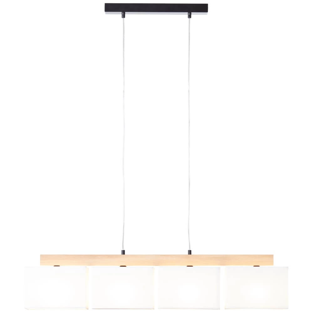 Hanglamp Rayan wit met hout Brilliant 4004353393662