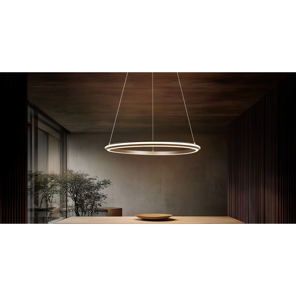 Hanglamp Amador mokka bruin Ø 75cm Trio 4017807664188