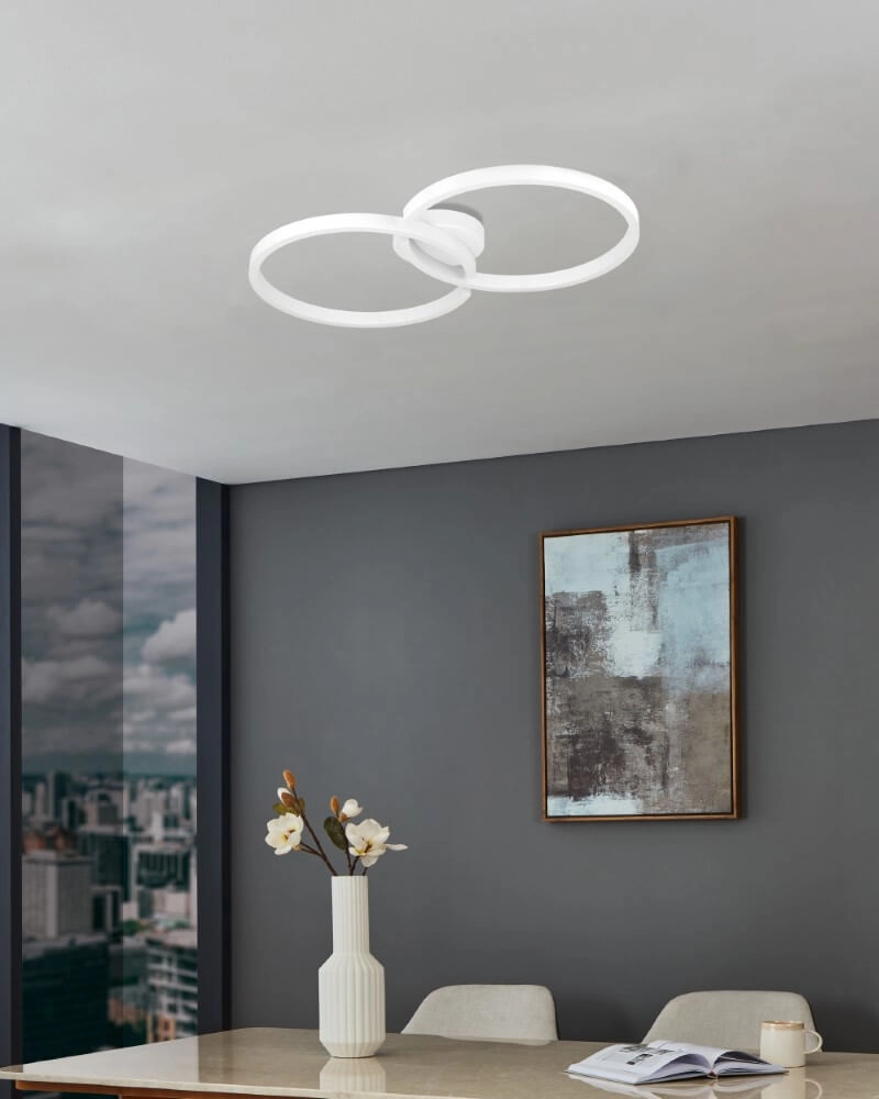 Zwarte led plafondlamp Amandolo 2-ringen Eglo 9008606275069