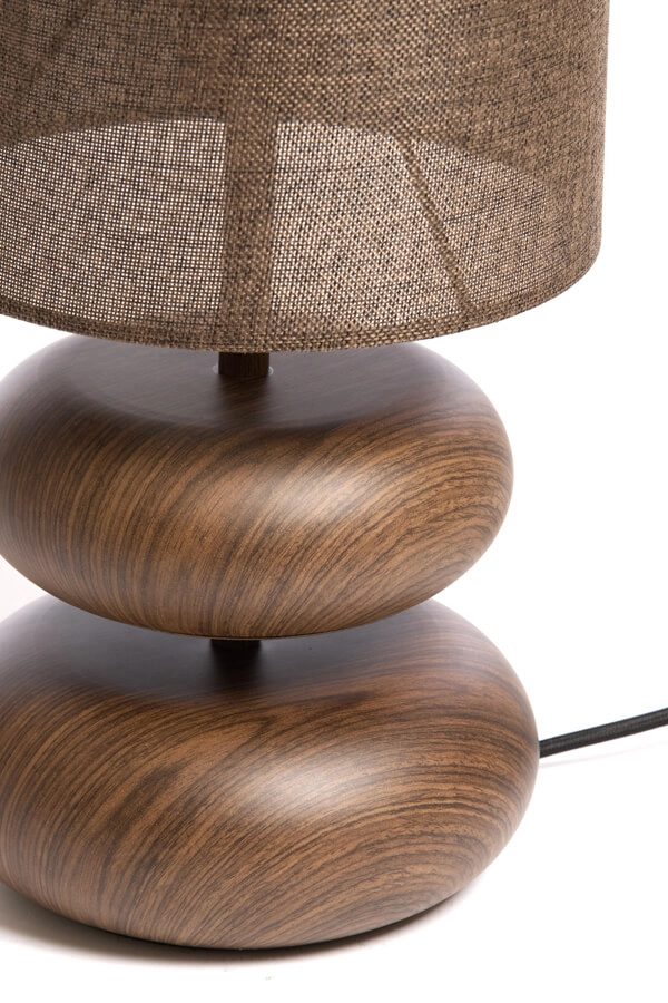 Tafellamp Danialo hout met bruin 50cm Light & Living 8717807759575