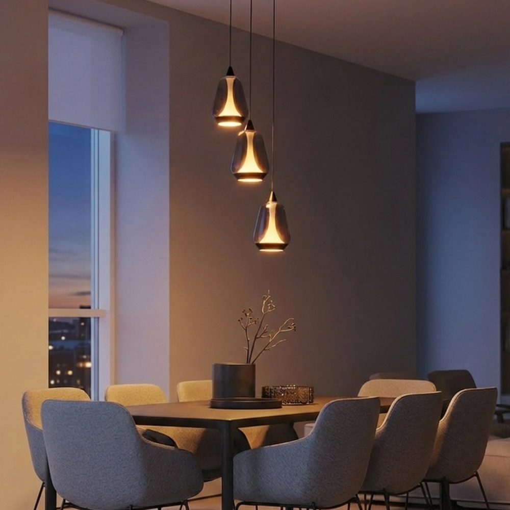 Design hanglamp Alish 3-lichts smoke glas