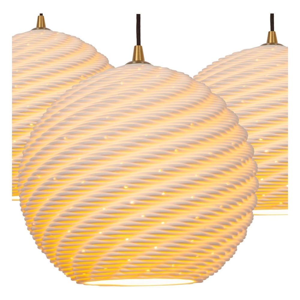 Design hanglamp Bina 3-lichts rond wit Lucide 5411212135018