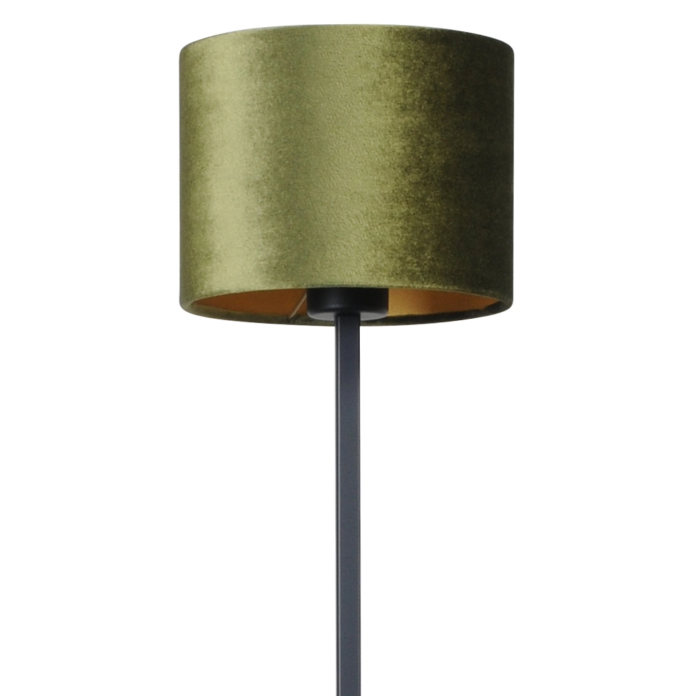 Zwarte vloerlamp Venus 150cm met olijfgroene lampenkap Masterlight 8718121204222