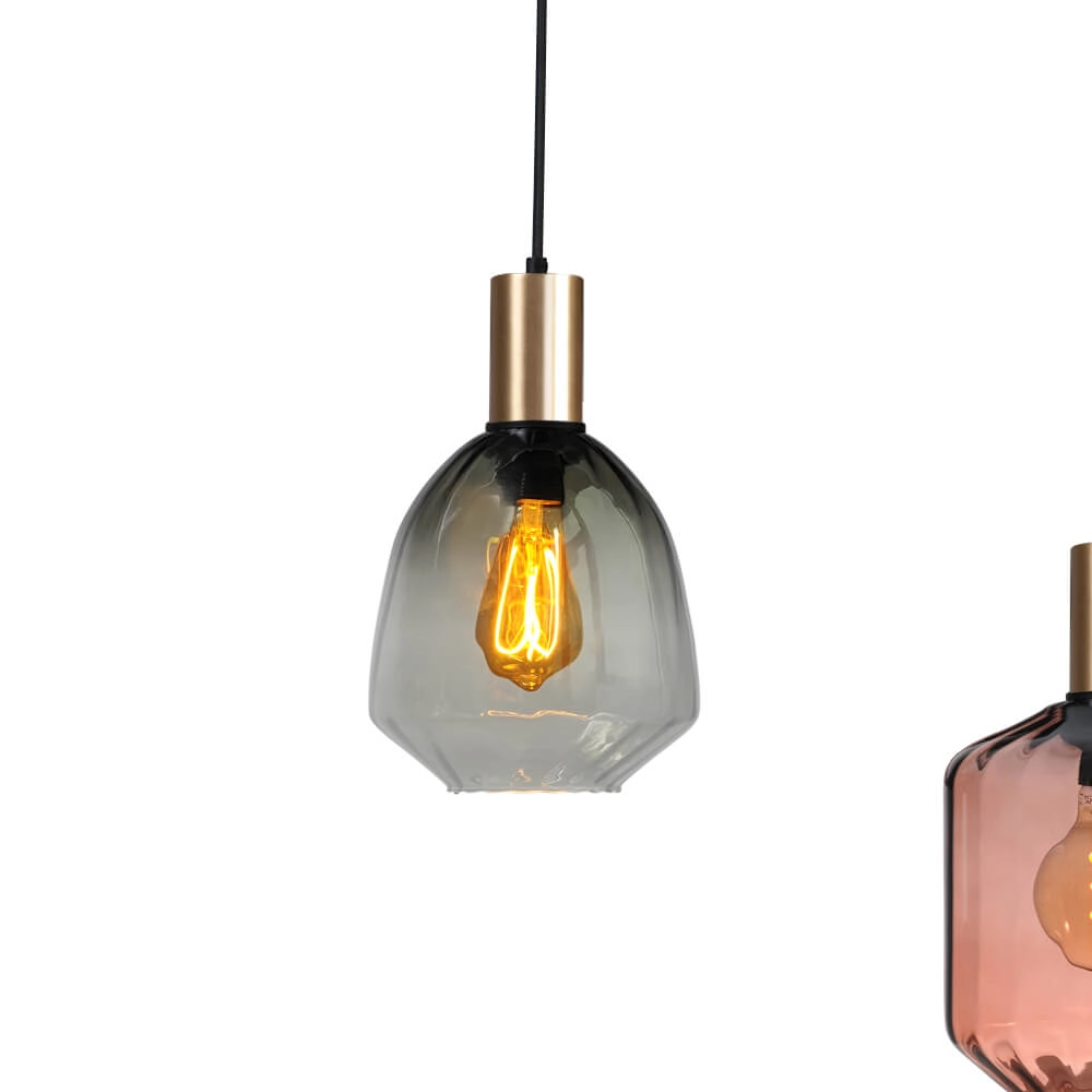 6-lichts hanglamp - goud - Porto met verschillende glazen Masterlight 8718121270692