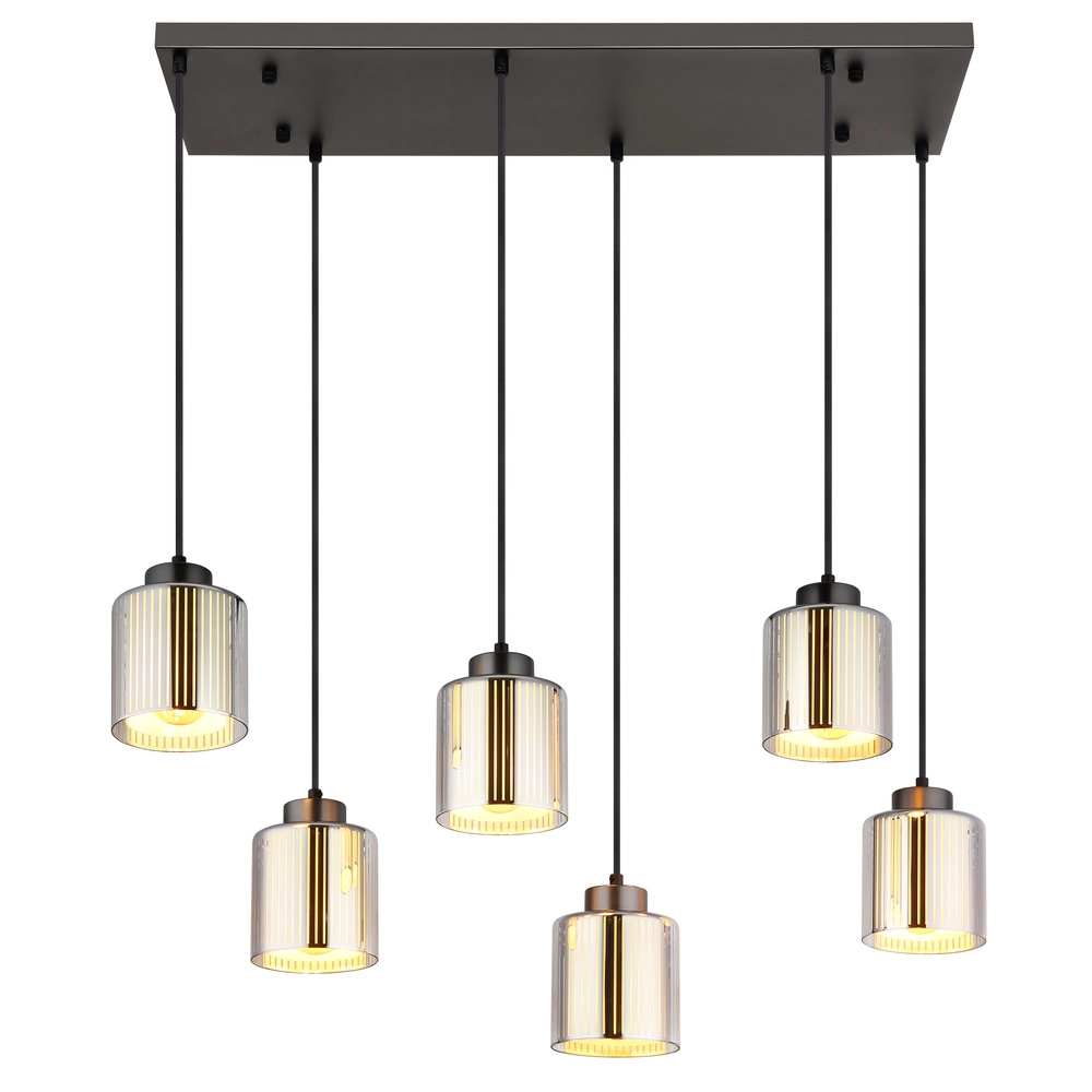 Design hanglamp Felicia gunmetal 6-lichts Globo 9007371528967