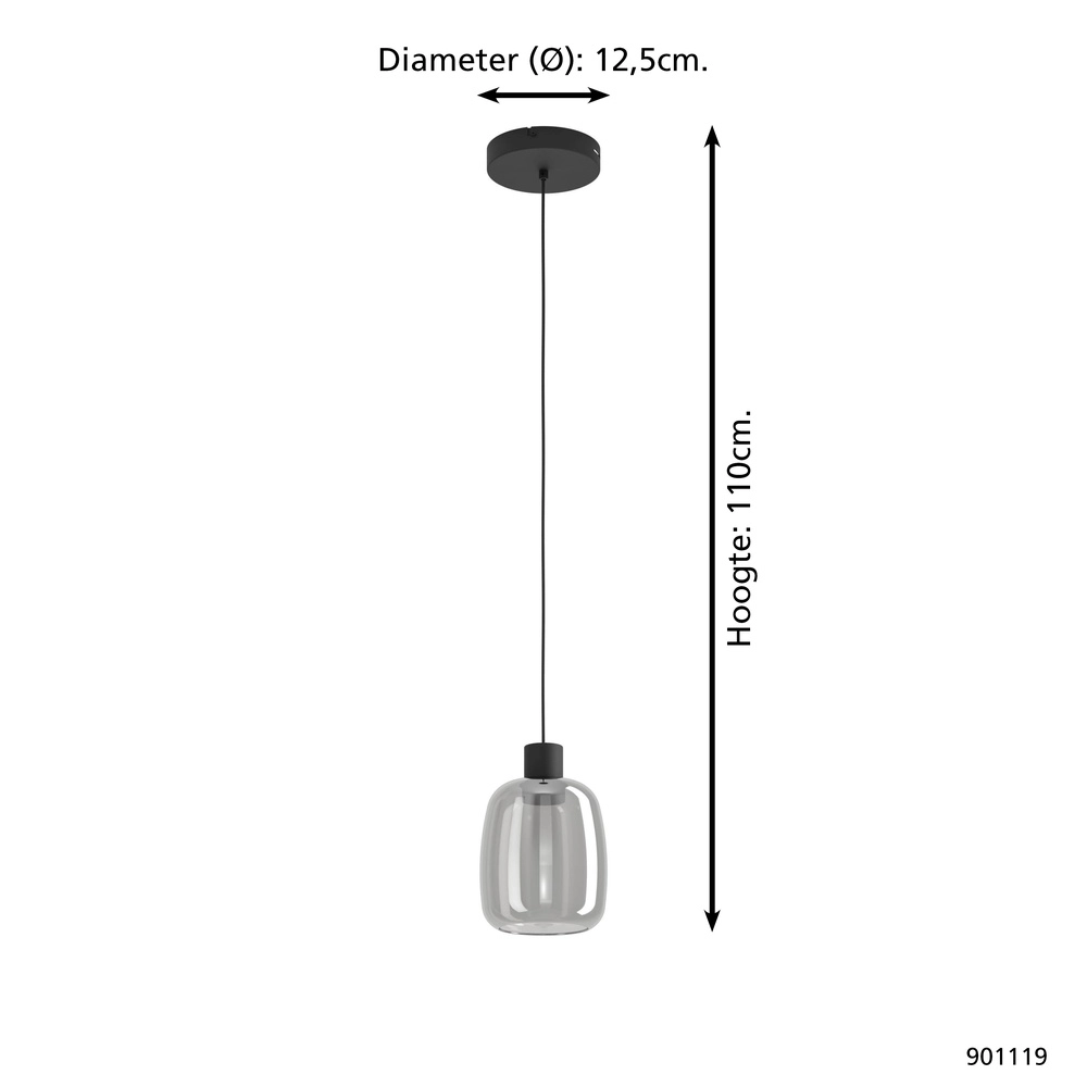 Led hanglamp Molochio-Z smoke glas - Zigbee Eglo 9008606312825