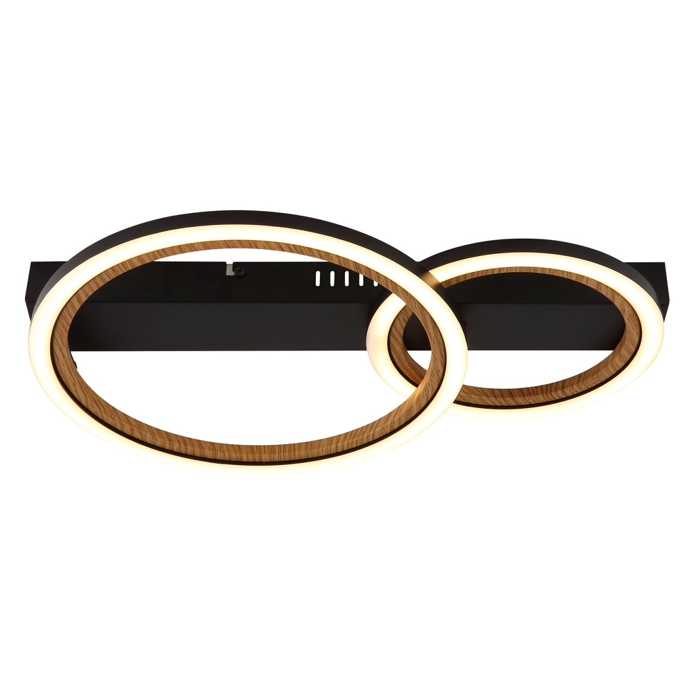 Plafondlamp Dakari I 2 ringen zwart Globo 9007371522798