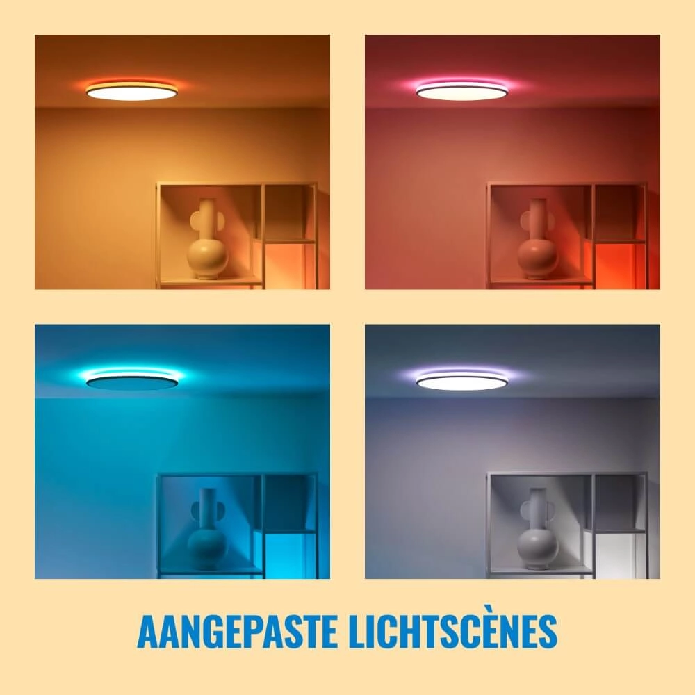 Slimme plafonnière Rune Ø 40cm - zwart WiZ 8719514554290