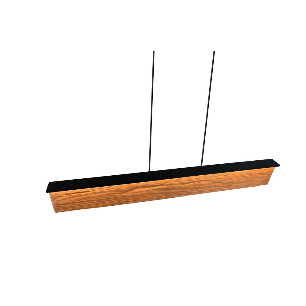 Design hanglamp Kalea zwart met hout Trio 4017807661422