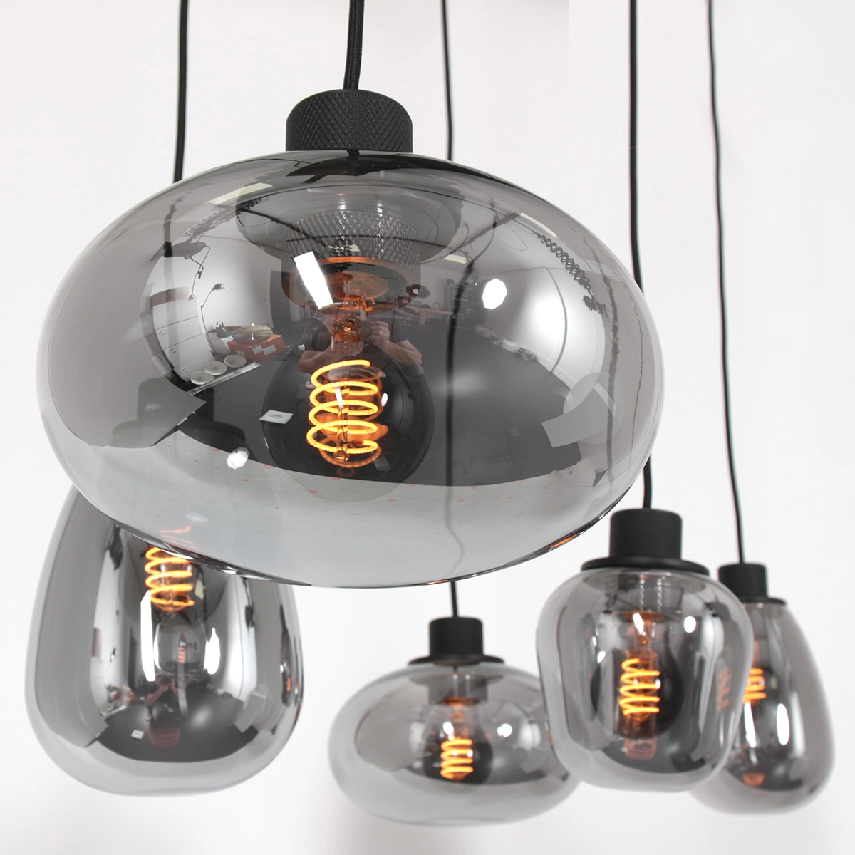 Smoke glazen hanglamp Reflexion Steinhauer 8712746135589
