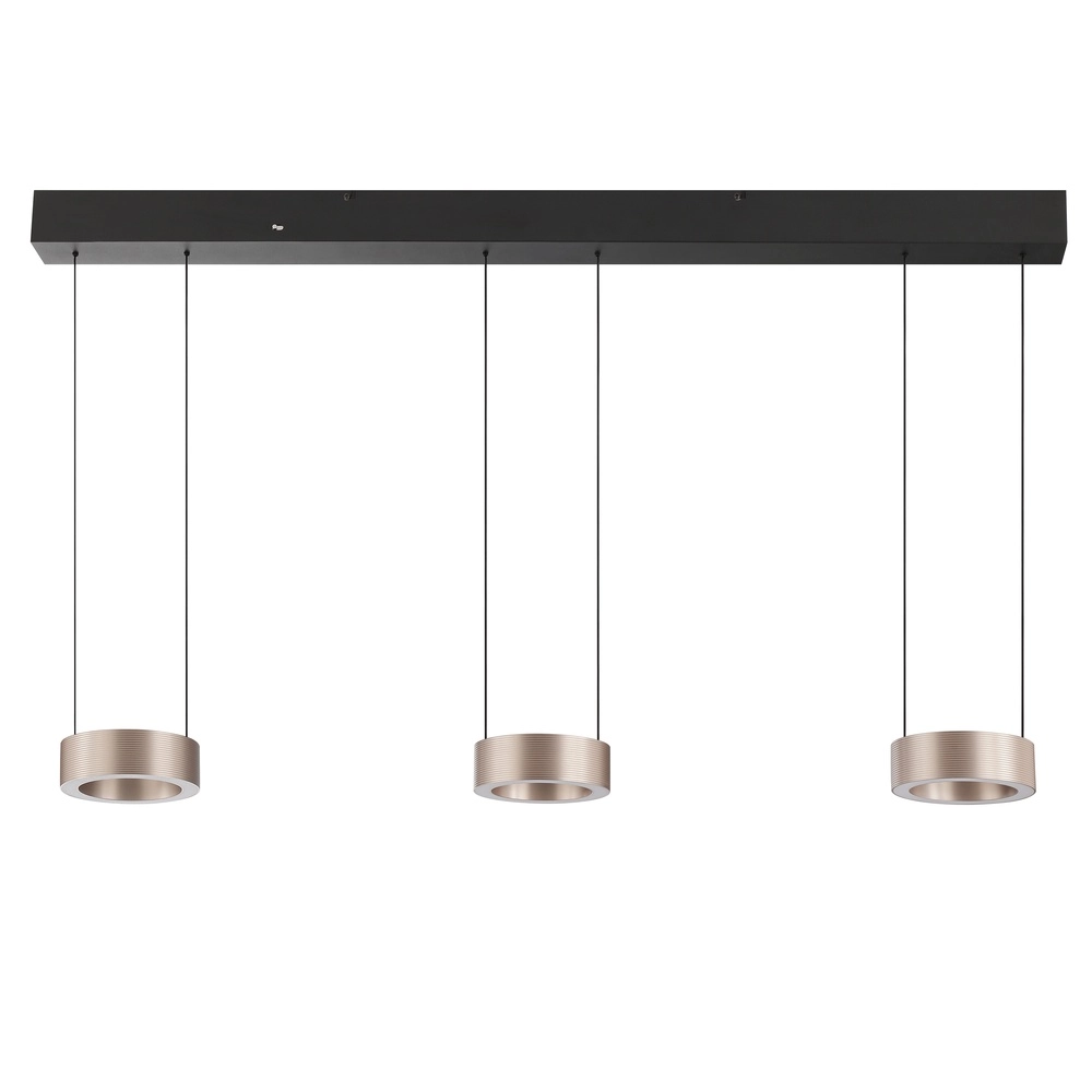 Design hanglamp Axion 3-lichts zwart met bruin Brilliant 4004353477195