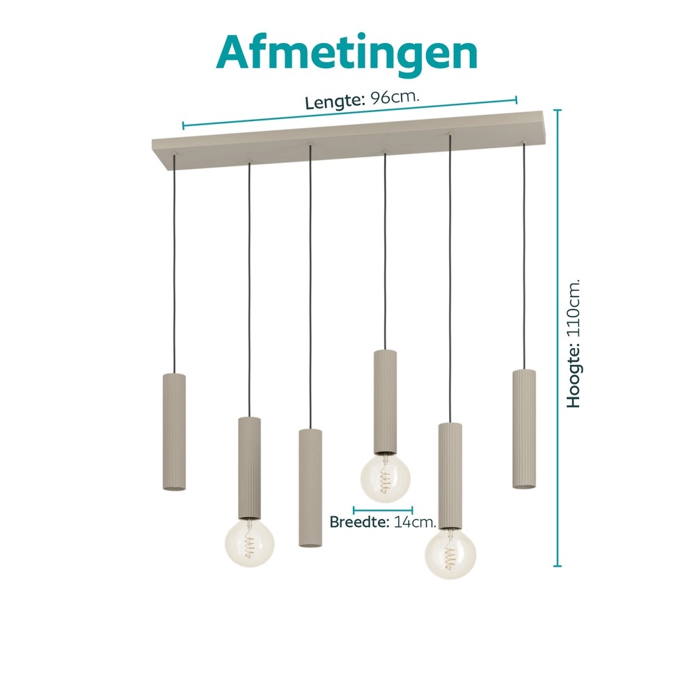 Design hanglamp Fariolo 6-lichts zand bruin recht Eglo 9008606391646