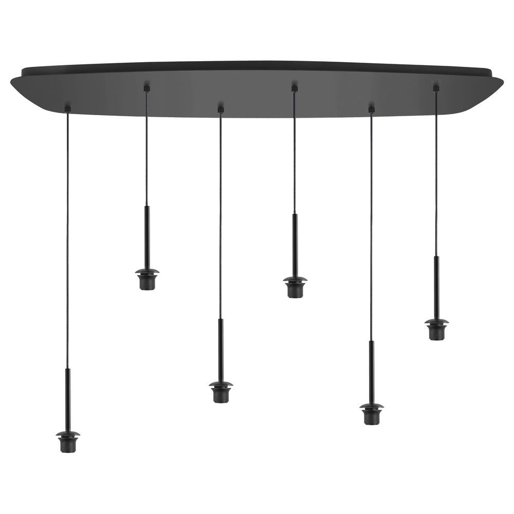 Hanglamp Bellini 6-lichts zwart met smoke glas Highlight